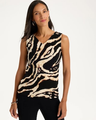 【フミカウチダ】Double-neck Sleeveless Top Travelers™ Safari Convertible Tank | Chico's
